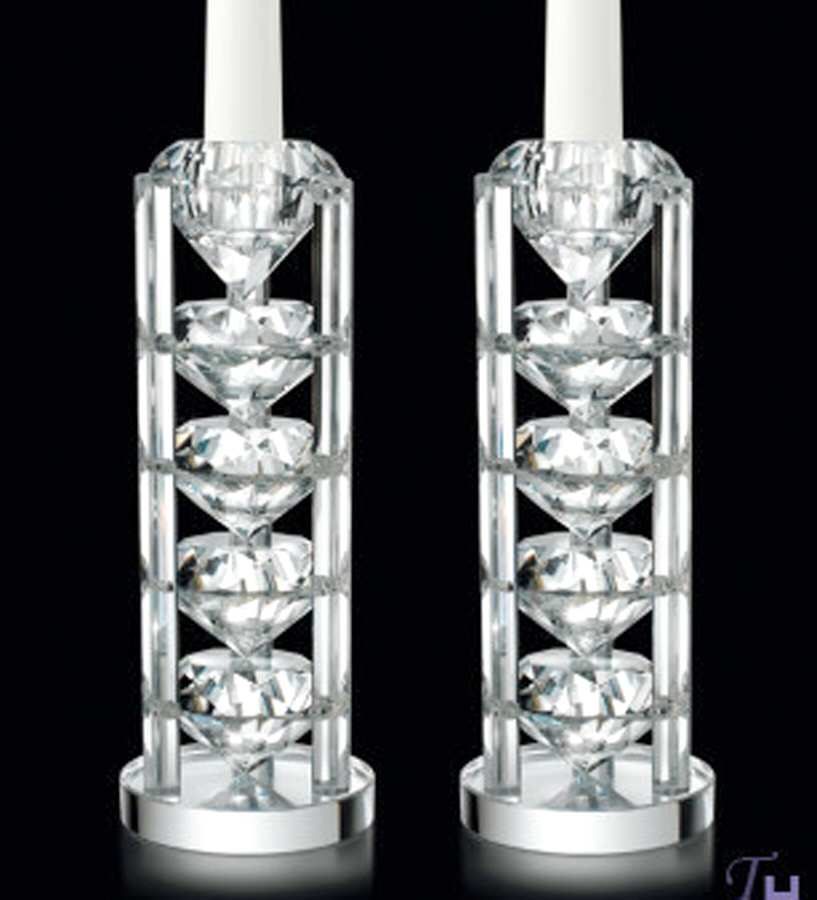 Diamond Single Light Candlestick by Godinger-1