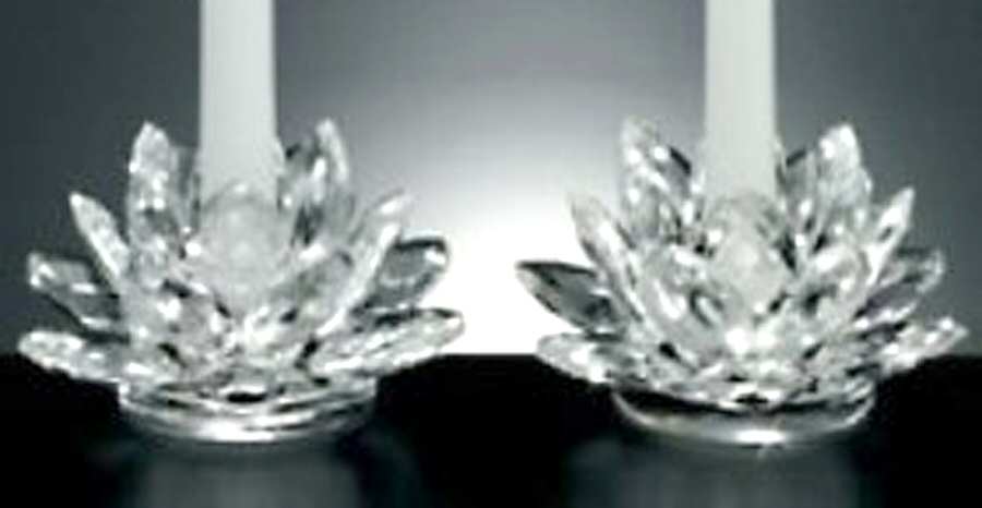 Lotus Single Light Candlestick (Set of 2) by Godinger-1