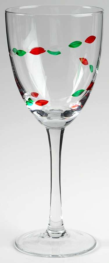 Christmas Jewels (Clear Foot) Water/Wine Goblet by Gorham Crystal-1