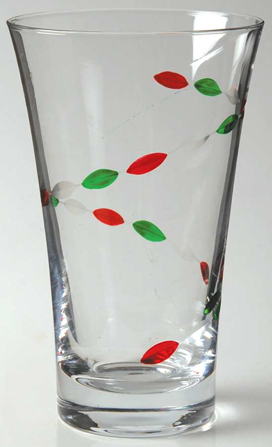 Christmas Jewels (Clear Foot) Highball Glass by Gorham Crystal-1