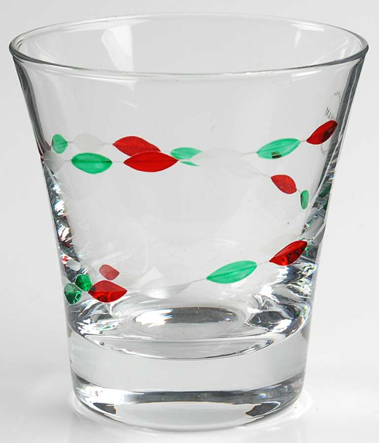 Christmas Jewels (Clear Foot) Double Old Fashioned by Gorham Crystal-1