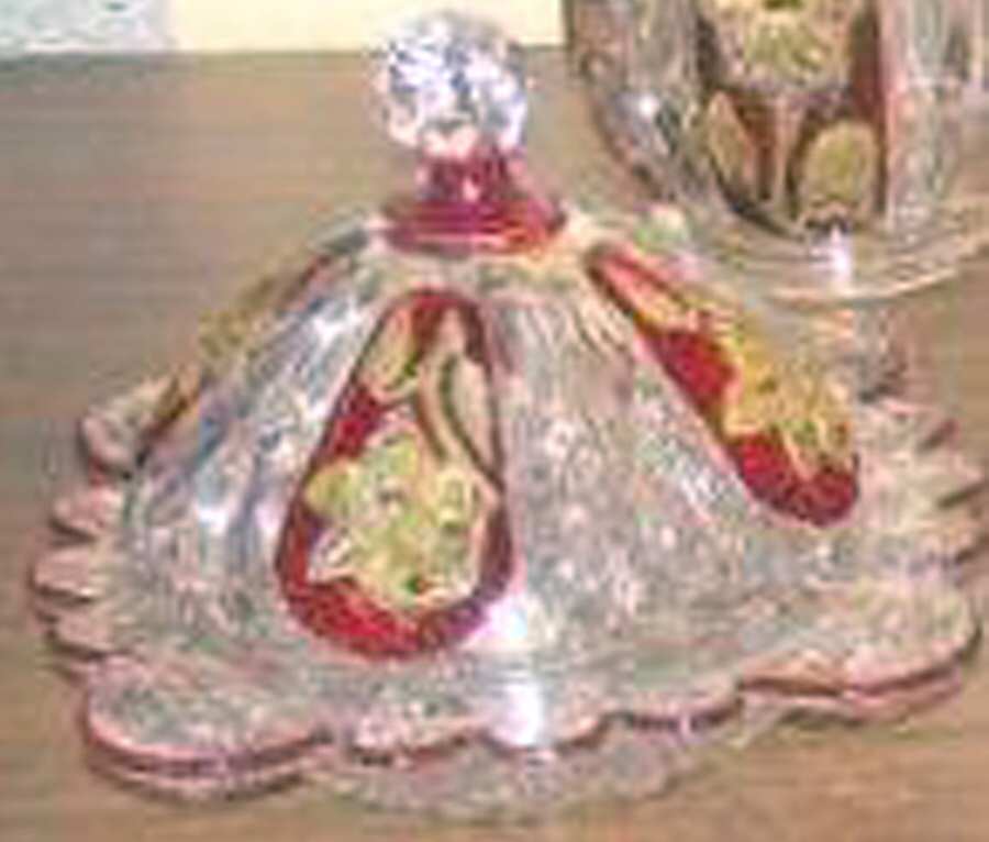 Sunken Primrose Ruby and Yellow Flash Round Covered Butter by Greensburg-1