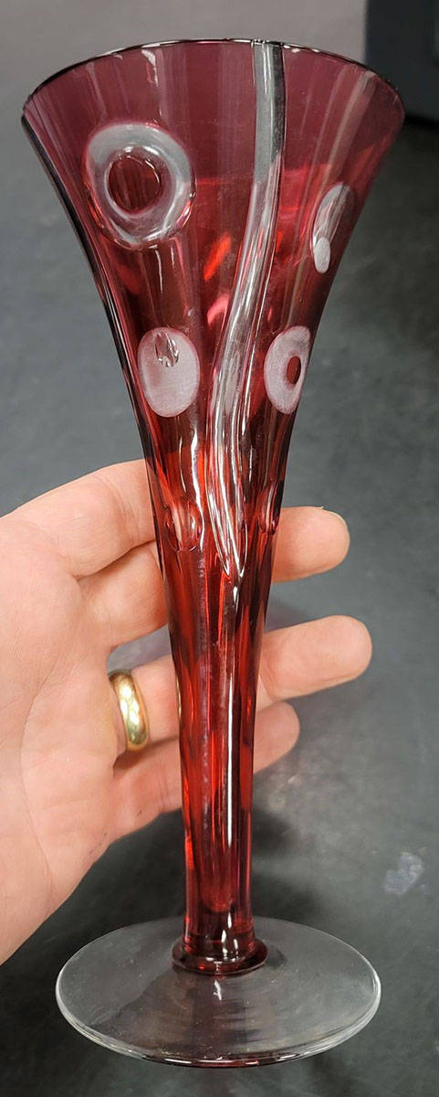 Deco Red Fluted Champagne by Godinger-1