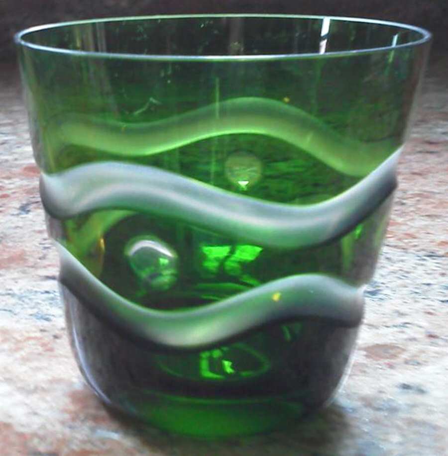 Deco Green Double Old Fashioned by Godinger-1