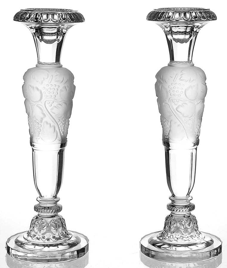 Athena (Pair) 10" Tall Single Light Candlesticks by Godinger-1