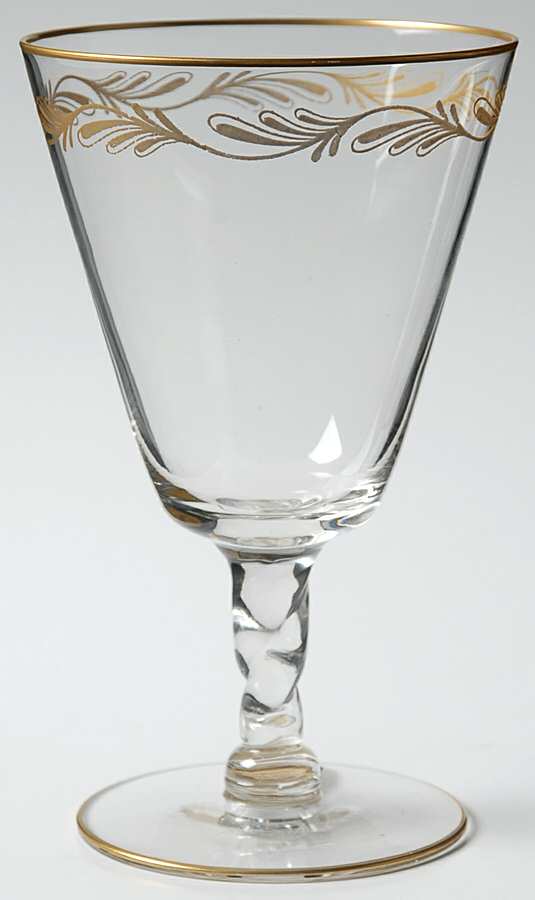 Arcadia Gold Water Goblet by Glastonbury - Lotus-1