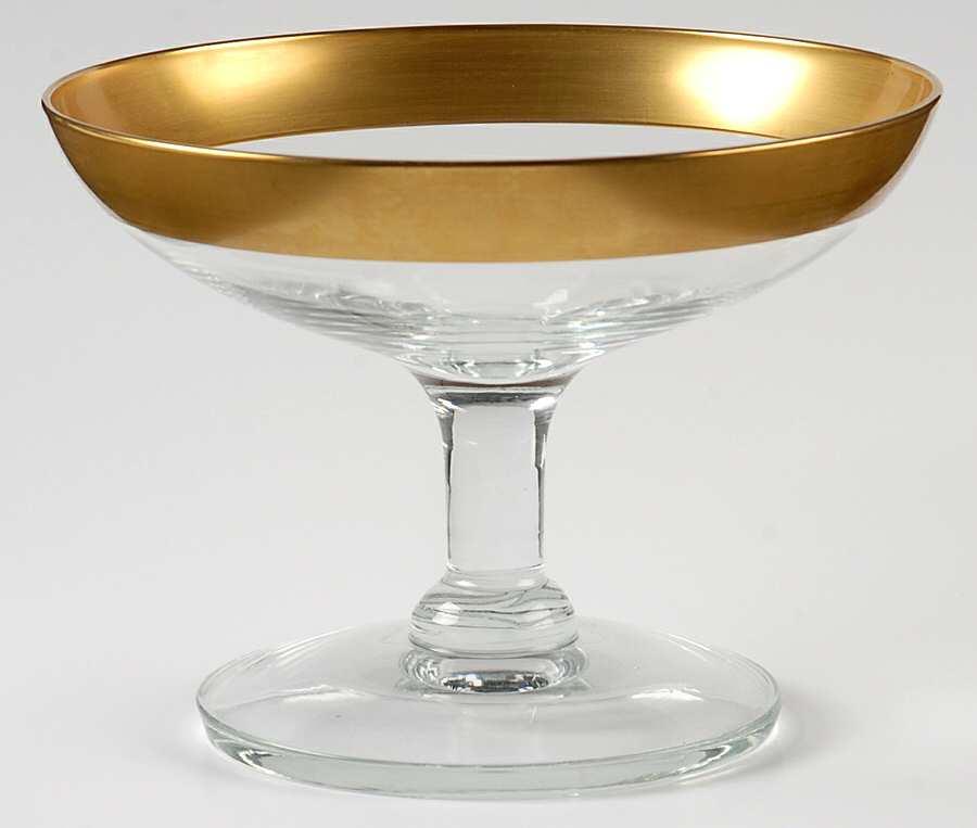 Tiara (Gold Band) Round Compote (Height X Width) by Glastonbury - Lotus-1