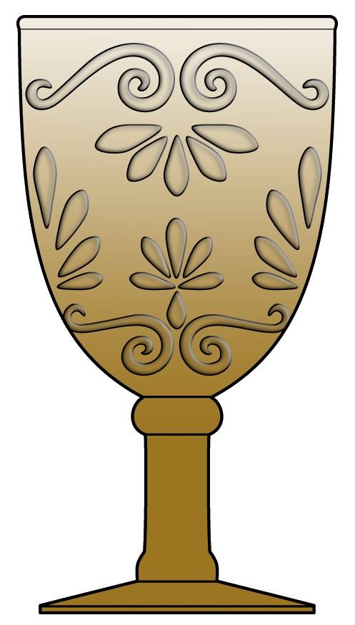 Baroque Amber Water Goblet by Global Amici-1