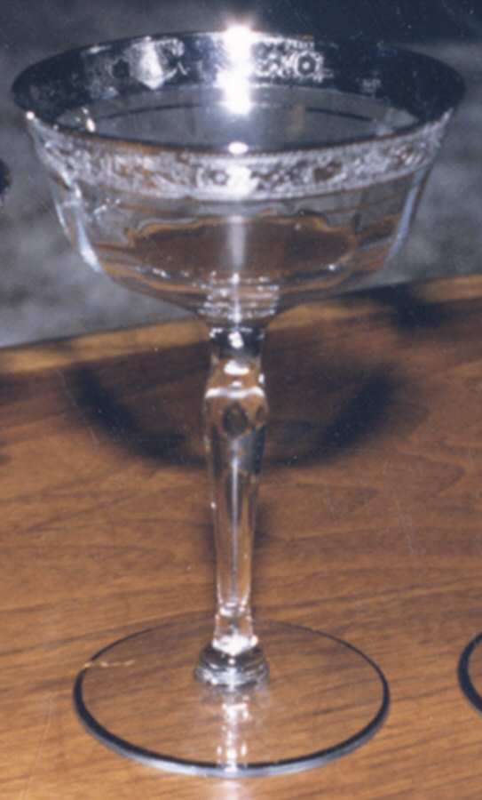Minton (1000, Platinum Encrusted) Champagne/Tall Sherbet by Glastonbury - Lotus-1