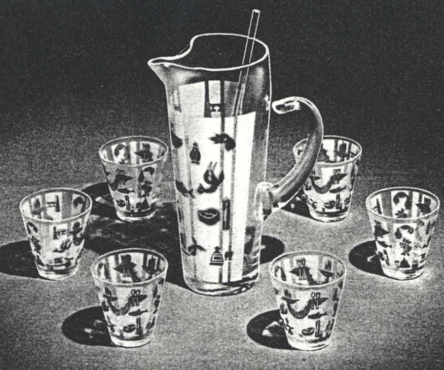 Bon Apetite White 32 Oz Martini Pitcher with Stirrer by Glastonbury - Lotus-1