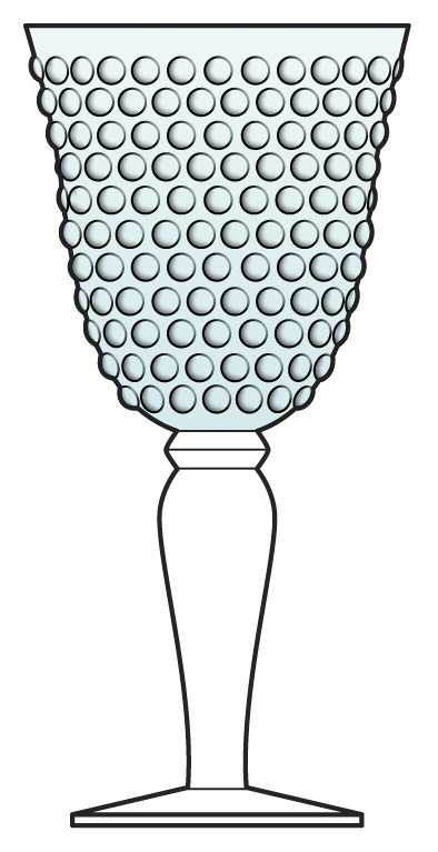Colonial Hobnail Aqua Water Goblet by Gibson-1