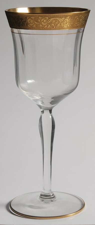 Rambler Rose 1000 Gold Water Goblet by Glastonbury - Lotus-1