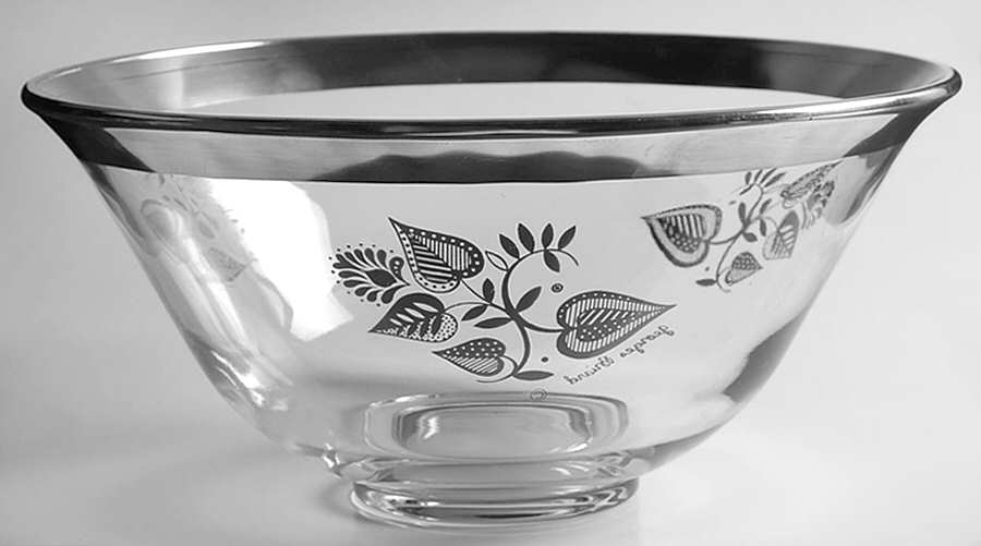 Silver Damask 10" Round Serving Bowl by Georges Briard-1