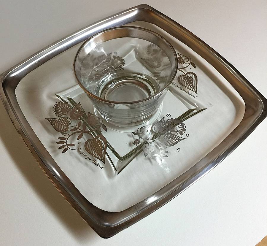Silver Damask Chip & Dip Set by Georges Briard-1