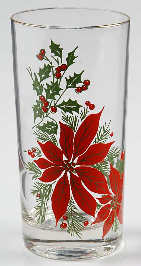 Poinsettia 12 Oz Flat Tumbler by Glastonbury - Lotus-1