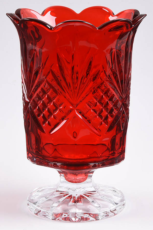 Dublin Red 1 Piece Open Hurricane/Vase by Godinger-1