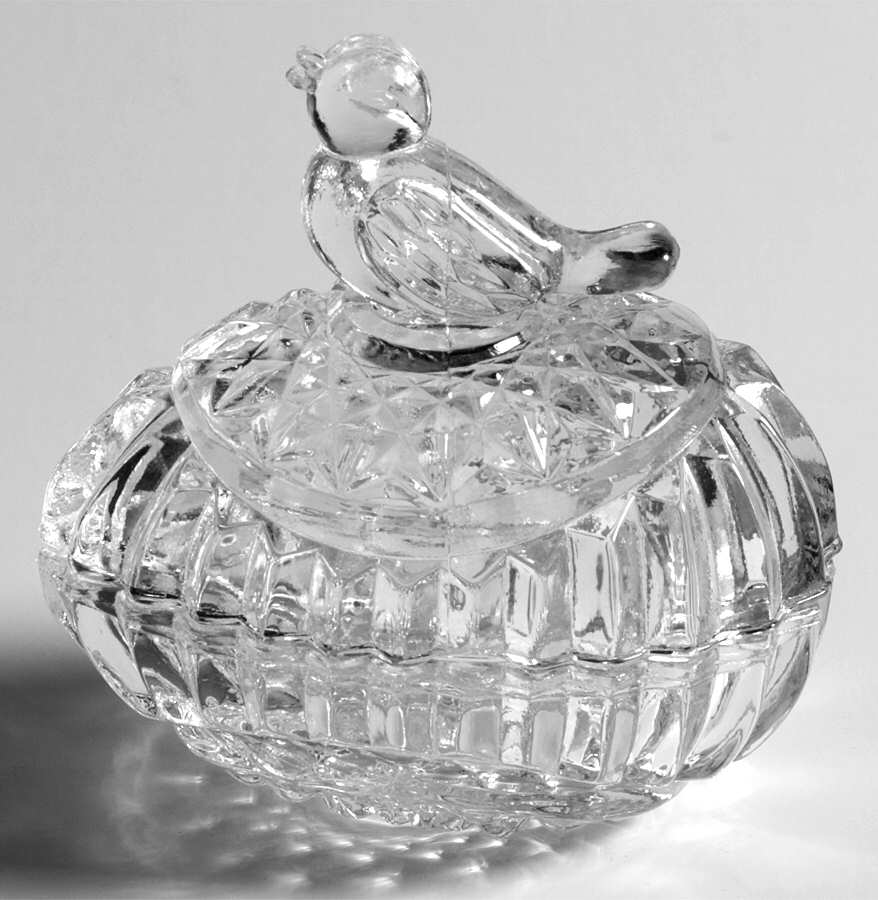 Songbird Clear Oval Box with Lid by Godinger-1