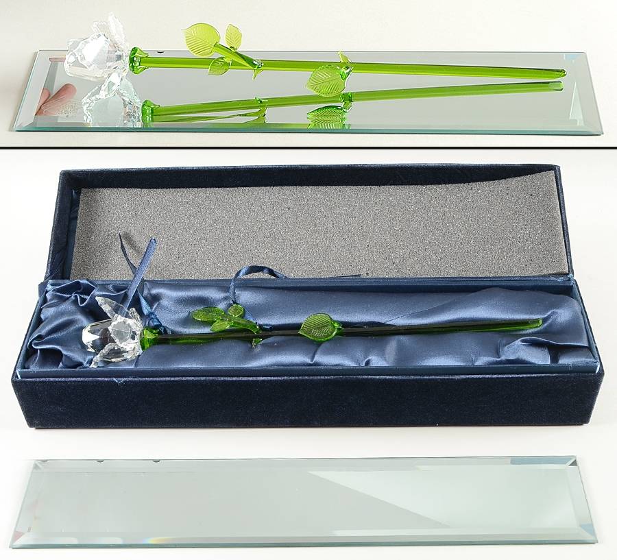 Crystal Rose Rose Glass Flower by Godinger-1