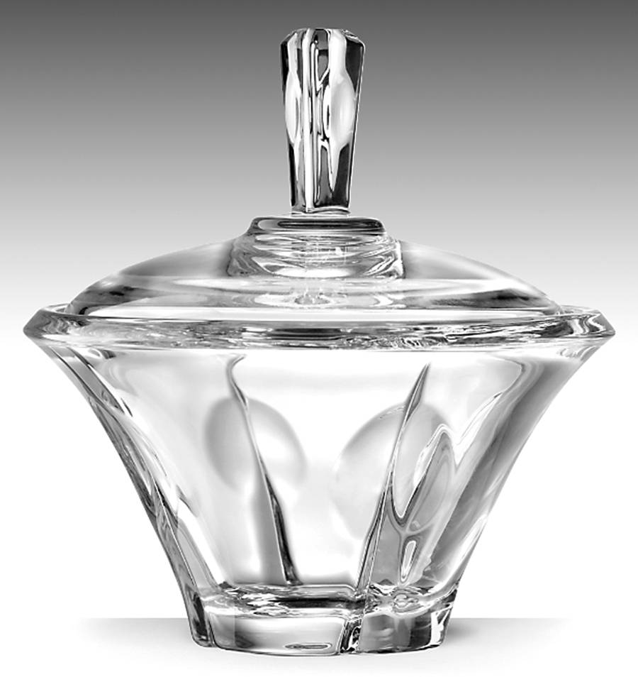 Hartfield 7" Round Bowl & Lid by Gorham Crystal-1