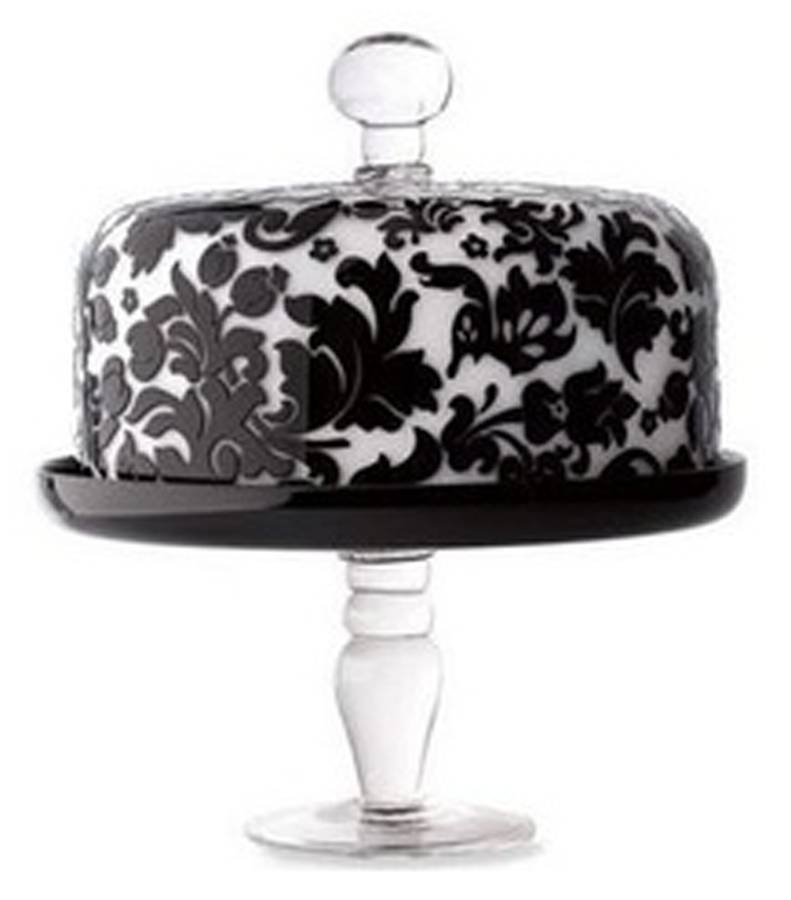 Damask Cake Plate with Glass Dome by Godinger-1