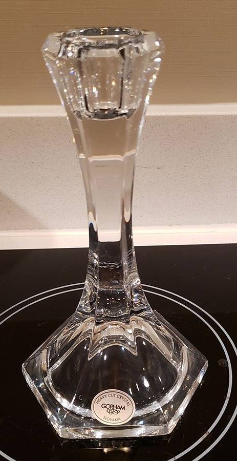 Sutherton 7" Single Light Candlestick by Gorham Crystal-1