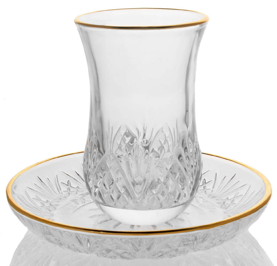 Dublin (Gold Trim) Kiddish Cup & Saucer Set by Godinger-1