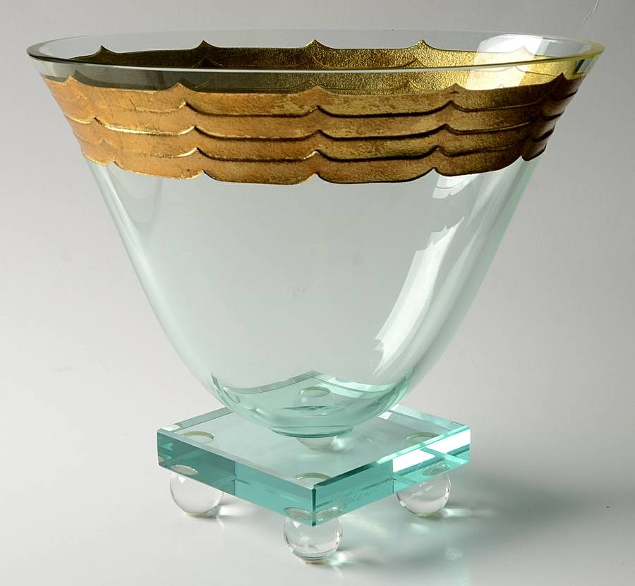 Art Glass Footed Vase by Gunther Luna-1