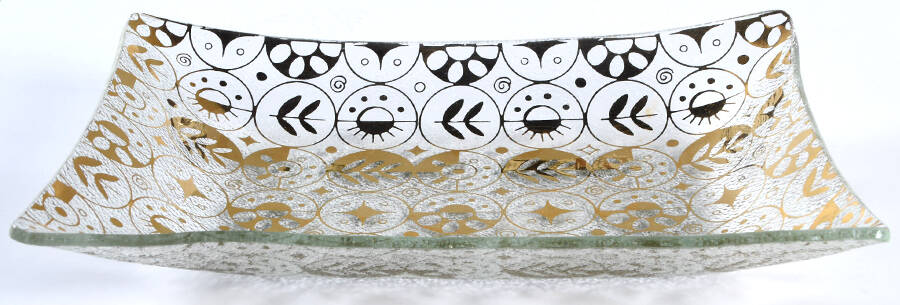 Forbidden Fruit Border (All Over) 7" Rectangular Tray by Georges Briard-1