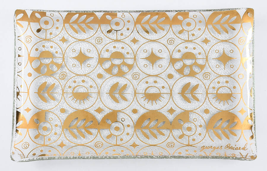 Forbidden Fruit Border (All Over) 6" Rectangular Tray by Georges Briard-1