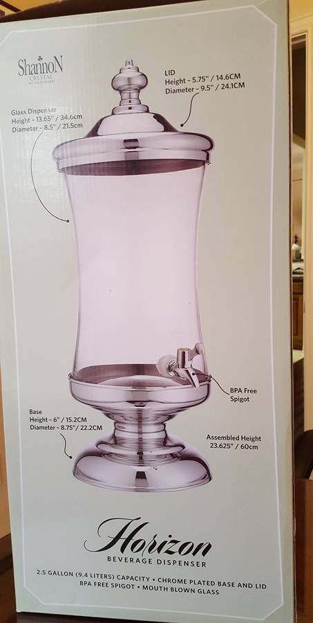 Horizon Beverage Dispenser & Metal Lid w/Metal Base by Godinger-1