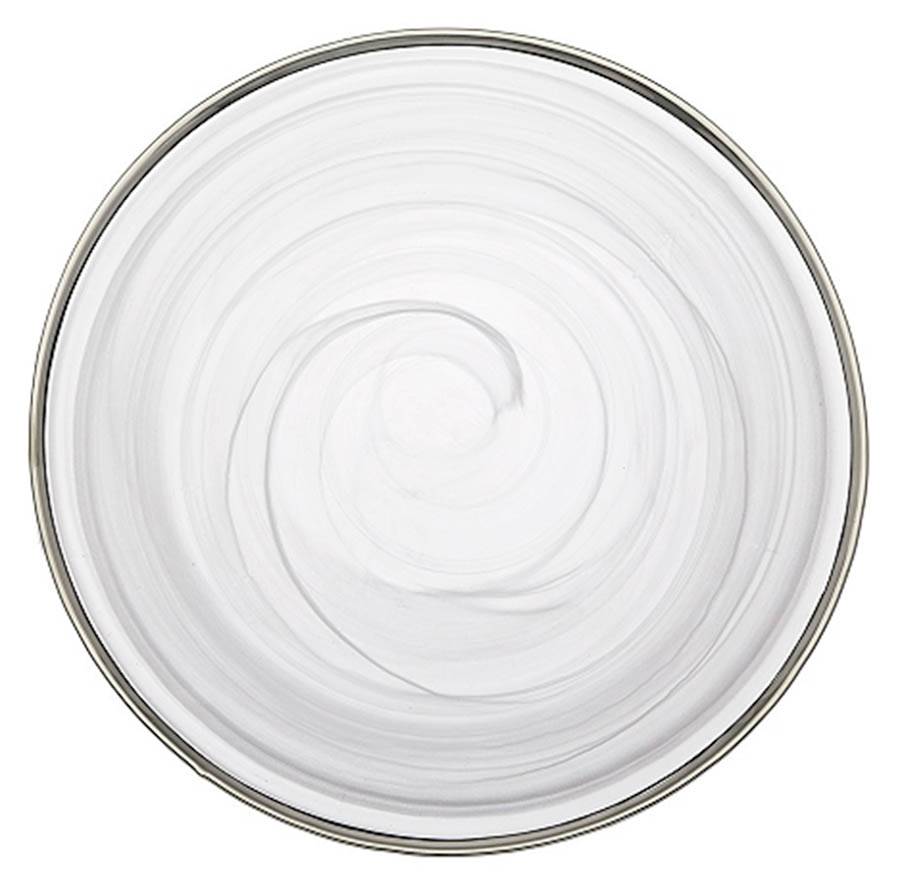 Alabaster White Silver Dinner Plate by Godinger-1