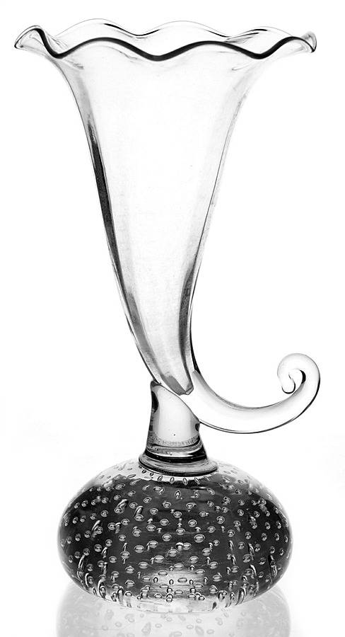 B1083 (Clear) 8" Cornucopia Vase by Pairpoint-Gunderson Crystal-1