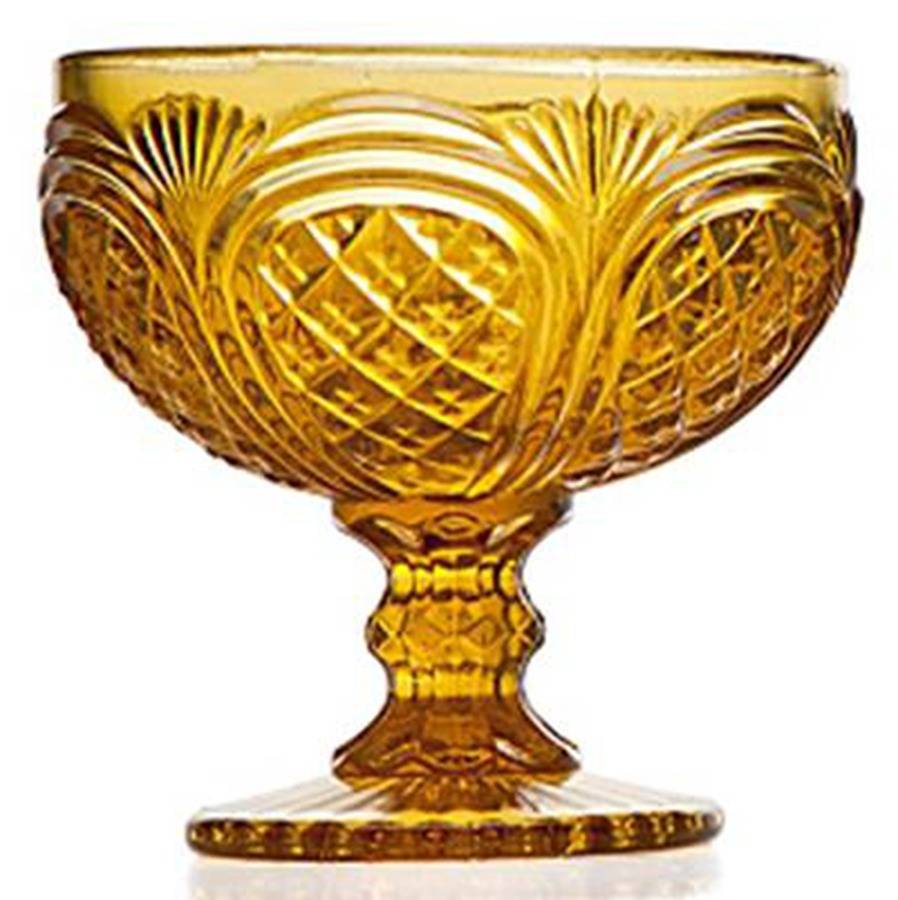 Cathedral Amber Footed Dessert Bowl by Godinger-1