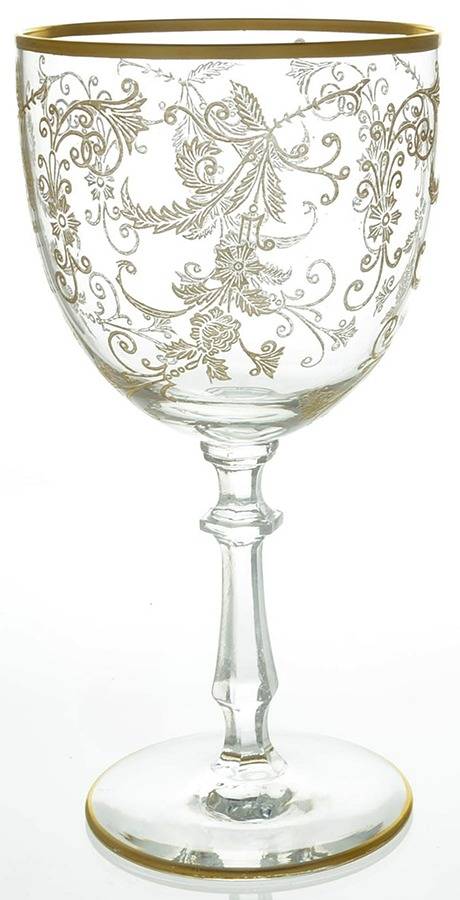 Vesta Gold Encrusted (Stem #73) Water Goblet by Glastonbury - Lotus-1