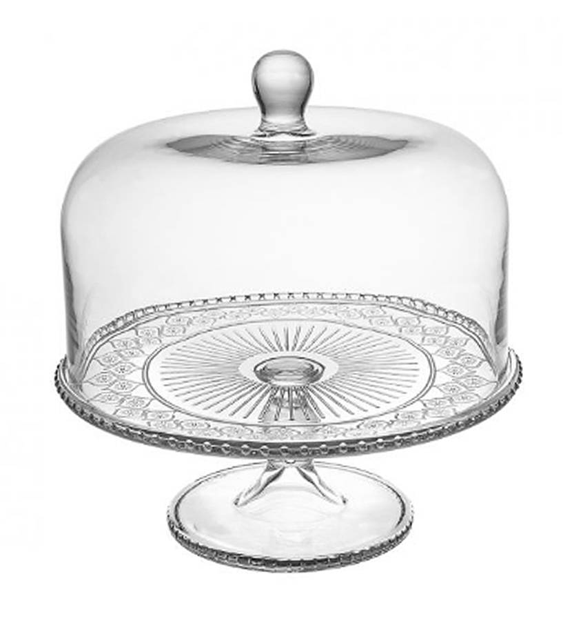 Claro 12" Pedestal Cake Stand & Dome by Godinger-1