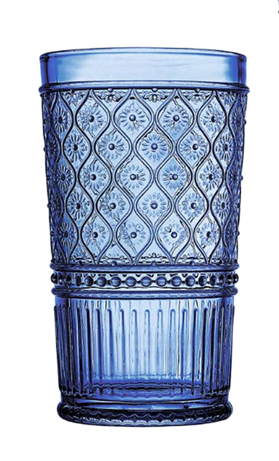 Claro Blue Highball Glass by Godinger-1