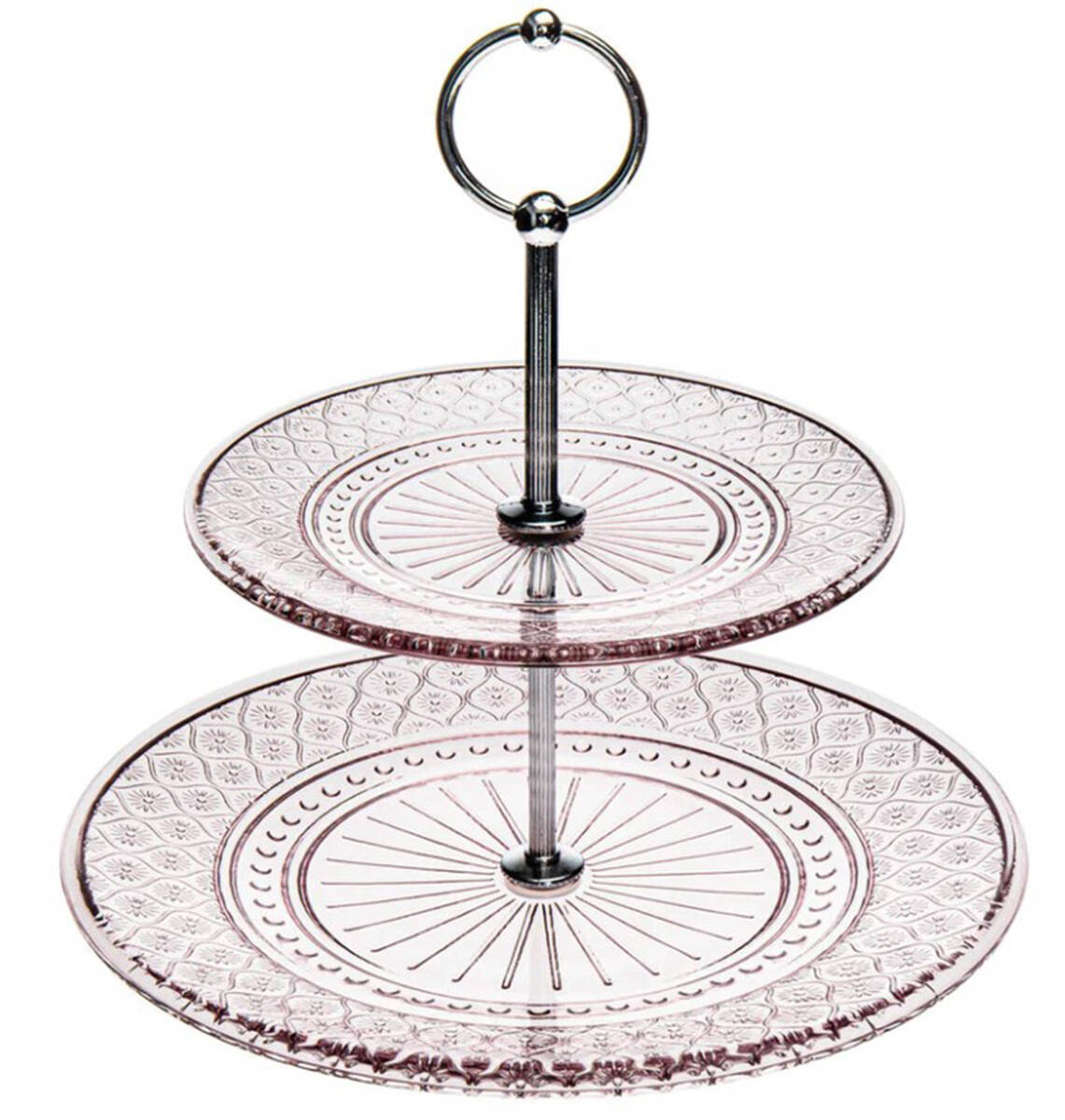 Claro Pink 2 Tier Serving Tray by Godinger-1
