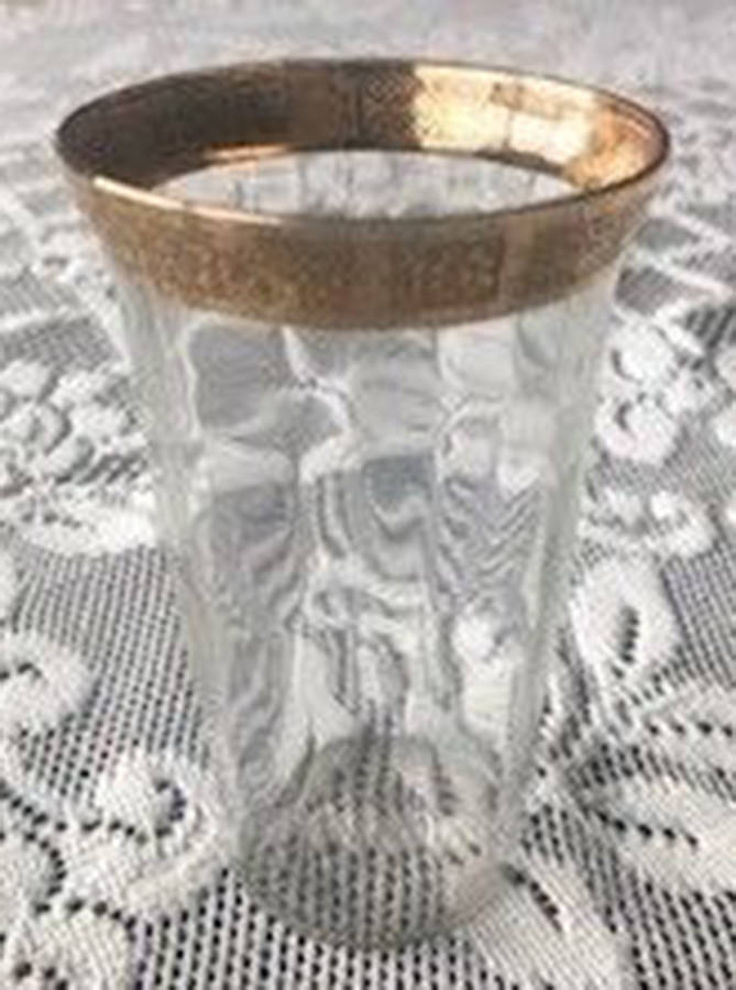 Gothic Plantagonet Clear Flat Tumbler by Glastonbury - Lotus-1