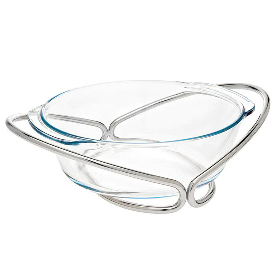 Infinity 8" Round Bowl W/Metal Stand by Godinger-1