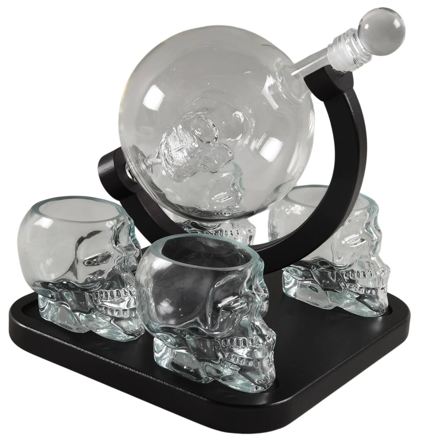 Halloween Collection (7 Piece) Decanter Set & Wood Stand by Godinger-1