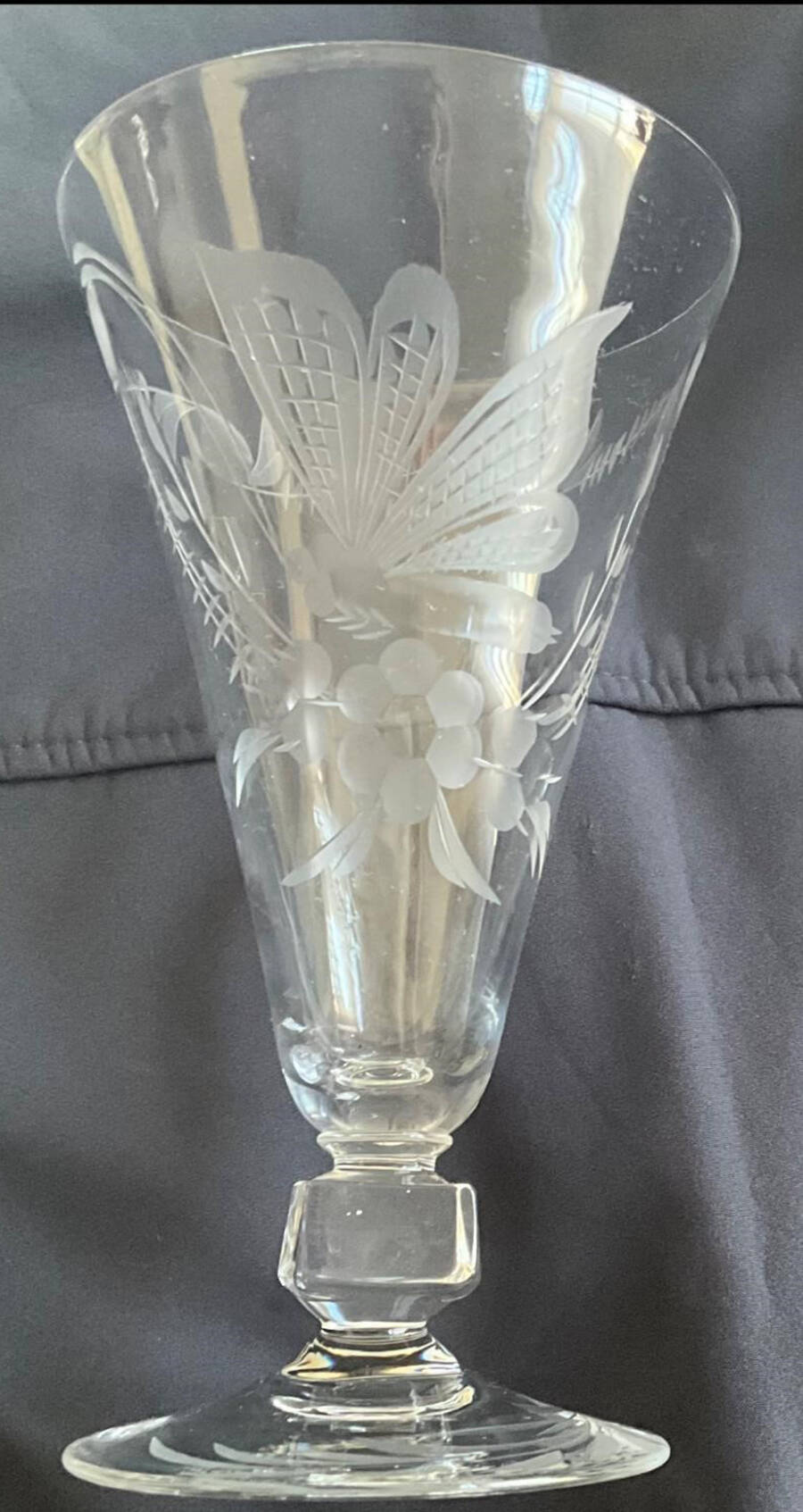 Butterfly-Clear Water Goblet by Glastonbury - Lotus-1