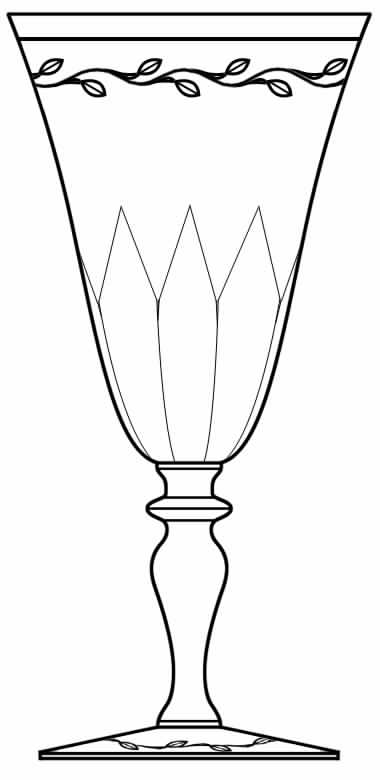 "L" Cut Water Goblet by Hawkes-1