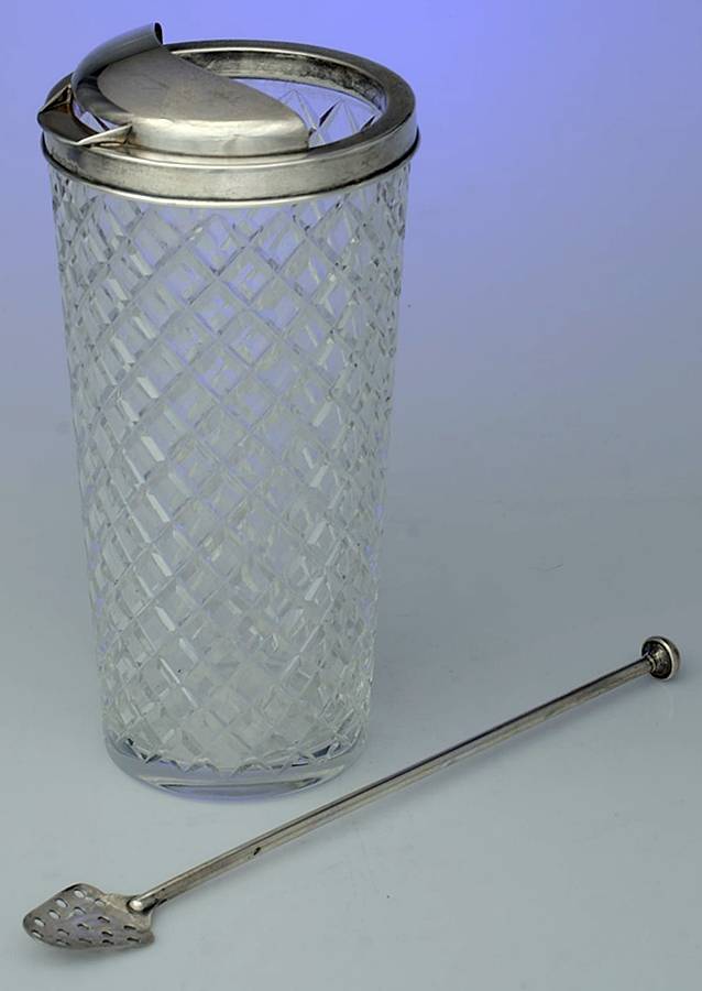 Delft Diamond 40 Oz Martini Pitcher W/Glass Stirrer by Hawkes-1
