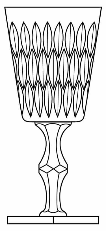 Eardley (Stem 6015, Square Base) Water Goblet by Hawkes-1