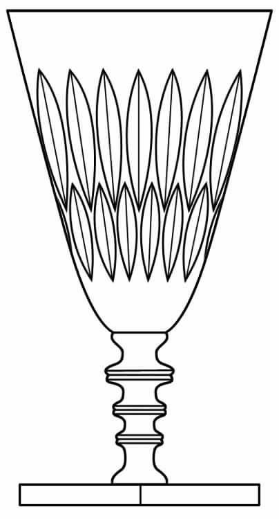 Eardley (Stem 7072, Square Base) Water Goblet by Hawkes-1