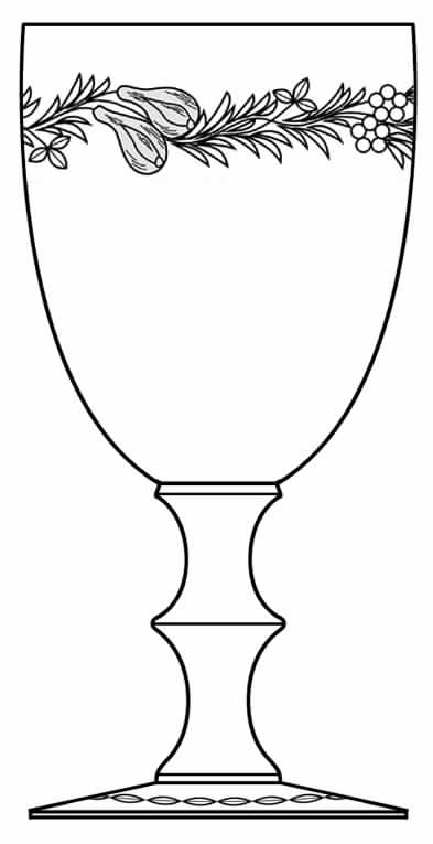 Fruits Border Water Goblet by Hawkes-1