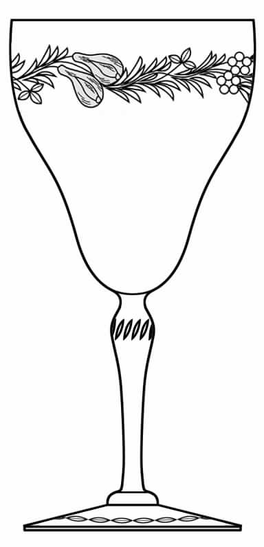 Fruits Border Water Goblet by Hawkes-1
