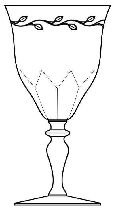 Laurel (Stem 7041) Water Goblet by Hawkes-1