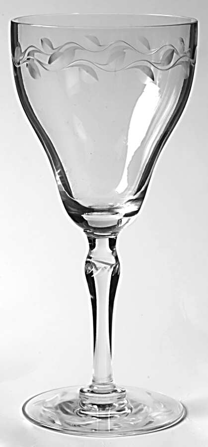 Laurel (Gray Cut)(Stem 2201) Water Goblet by Hawkes-1