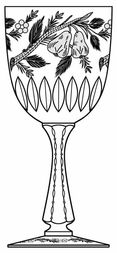 Mitres & Fruits Water Goblet by Hawkes-1
